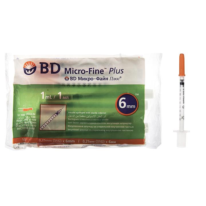 سرنگ انسولین بی دی مدل Micro-Fine بسته 10 عددی حجم 1 میلی‌لیتر BD Micro-Fine Insulin Syringe 1 ml